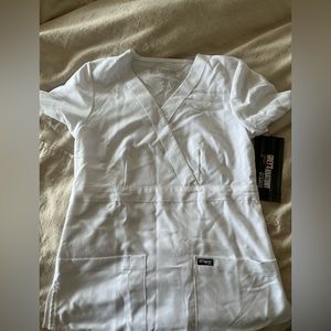 NWT S greys anatomy whit scrub top